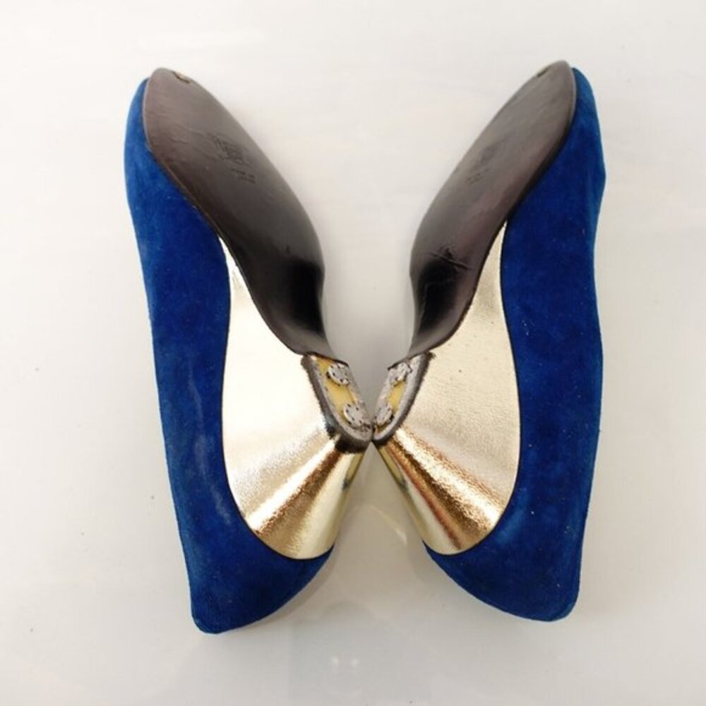 90s Christian Dior Shoes Leather 4 Sandals Slip On Wedge Pump Suede Soulier VTG - Picture 10 of 13